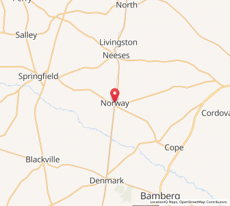 Map of Norway, South Carolina