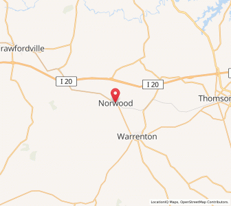 Map of Norwood, Georgia