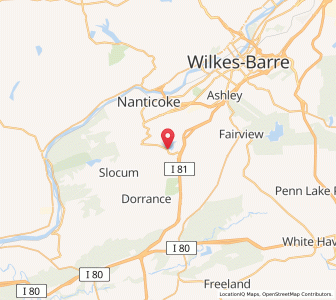 Map of Nuangola, Pennsylvania