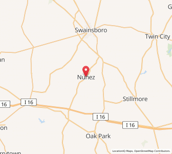 Map of Nunez, Georgia