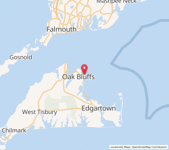 Map of Oak Bluffs, Massachusetts