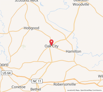 Map of Oak City, North Carolina