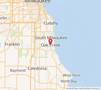 Map of Oak Creek, Wisconsin