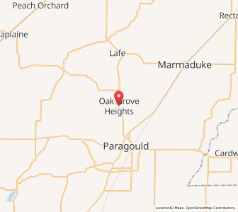 Map of Oak Grove Heights, Arkansas