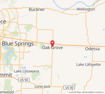 Map of Oak Grove, Missouri
