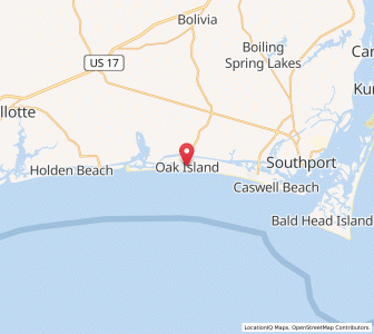 Map of Oak Island, North Carolina