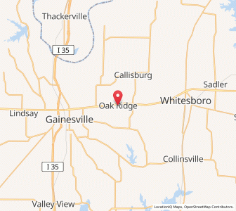 Map of Oak Ridge (Cooke County), Texas