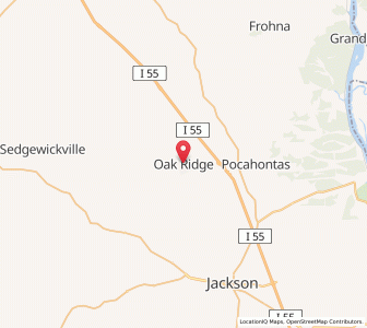 Map of Oak Ridge, Missouri