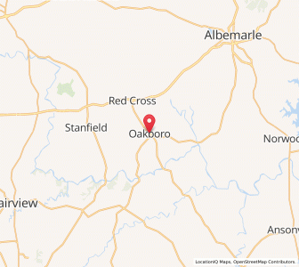 Map of Oakboro, North Carolina