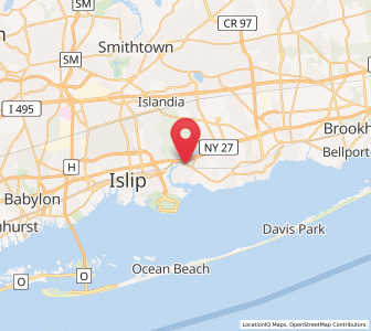 Map of Oakdale, New York