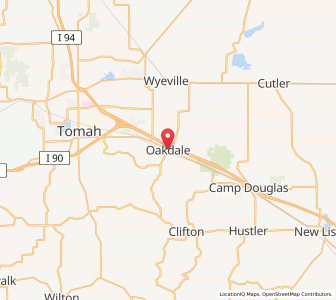 Map of Oakdale, Wisconsin