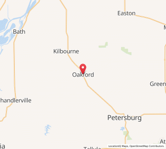 Map of Oakford, Illinois