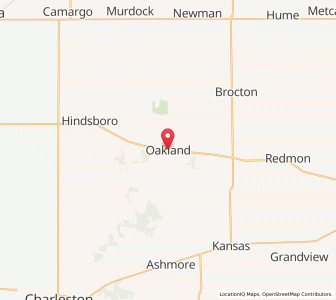 Map of Oakland, Illinois