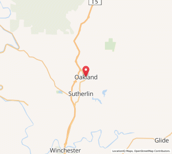 Map of Oakland, Oregon