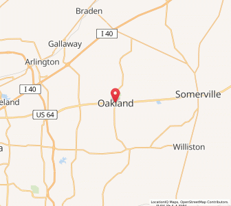 Map of Oakland, Tennessee