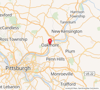 Map of Oakmont, Pennsylvania