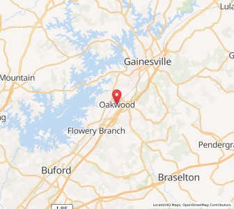 Map of Oakwood, Georgia