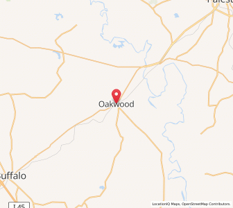 Map of Oakwood, Texas