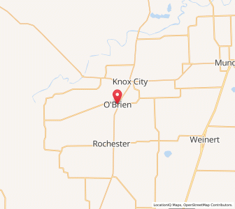 Map of O'Brien, Texas