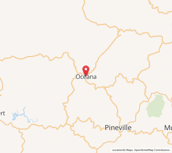 Map of Oceana, West Virginia