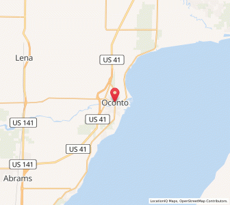 Map of Oconto, Wisconsin