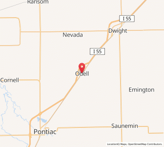 Map of Odell, Illinois