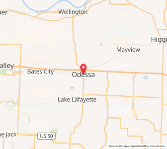 Map of Odessa, Missouri