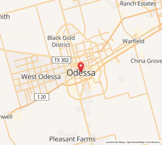 Map of Odessa, Texas