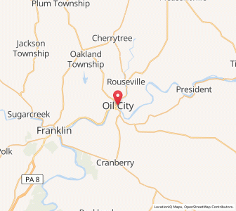 Map of Oil City, Pennsylvania