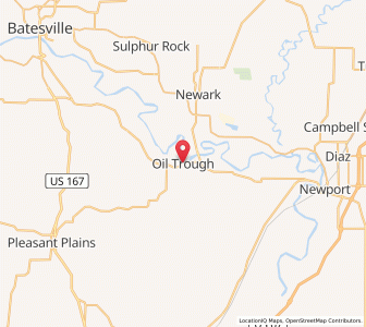 Map of Oil Trough, Arkansas