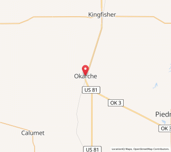 Map of Okarche, Oklahoma