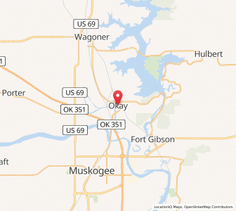 Map of Okay, Oklahoma