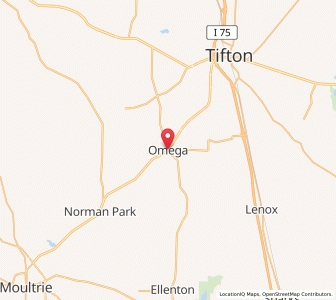 Map of Omega, Georgia