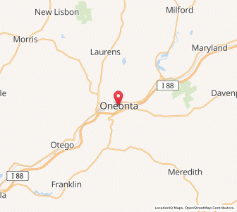 Map of Oneonta, New York