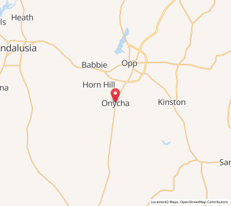 Map of Onycha, Alabama