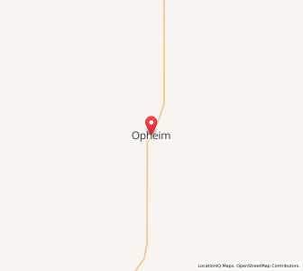 Map of Opheim, Montana