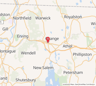 Map of Orange, Massachusetts