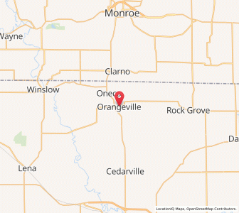 Map of Orangeville, Illinois