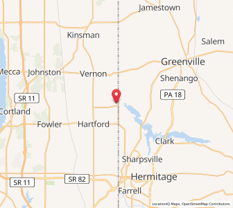 Map of Orangeville, Ohio