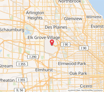 Map of ORD - Chicago O'Hare International Airport, Illinois