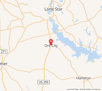 Map of Ore City, Texas