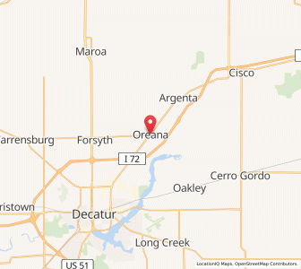 Map of Oreana, Illinois