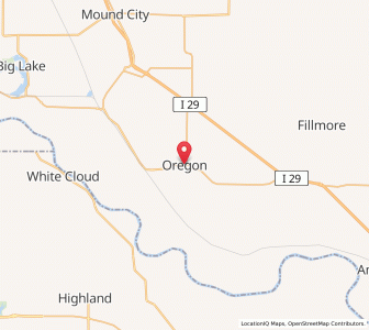 Map of Oregon, Missouri