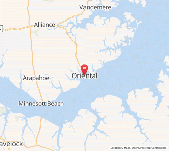 Map of Oriental, North Carolina