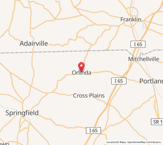 Map of Orlinda, Tennessee