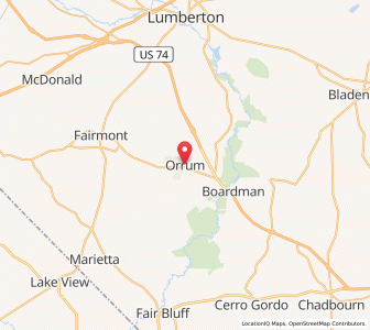 Map of Orrum, North Carolina