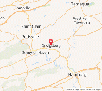 Map of Orwigsburg, Pennsylvania