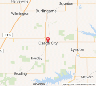Map of Osage City, Kansas