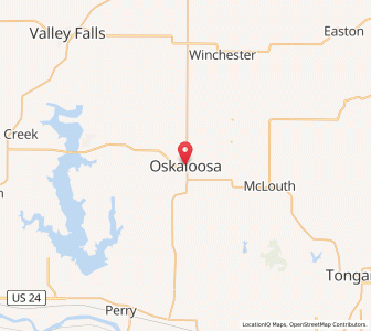 Map of Oskaloosa, Kansas