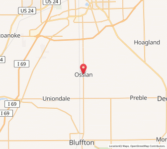 Map of Ossian, Indiana